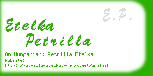 etelka petrilla business card